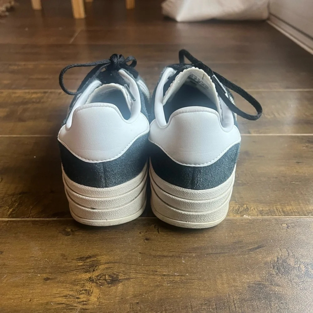 adidas Gazelle Platform Black with White Stripes